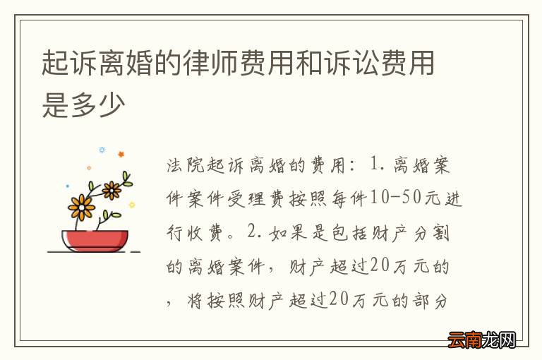 起诉离婚对方找律师要钱